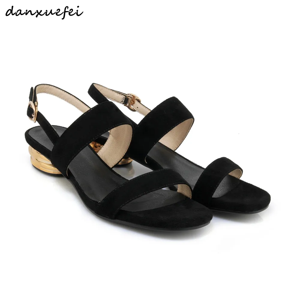 

Women's genuine suede leater flats sandals open toe summer female comfortable sandalias high quality beach sandals shoes women