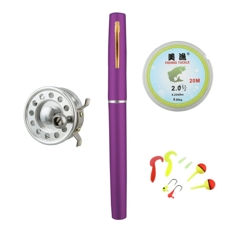 

Portable Pocket Telescopic Mini Fishing Rod Reel Pen Shape Folded Fishing Rod Combos Fly Reel Aluminum Alloy Dropshipping