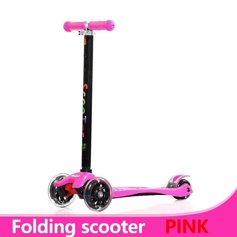 Детский самокат 3 колеса складной вспышка качели автомобиль подъемный 2 15 лет