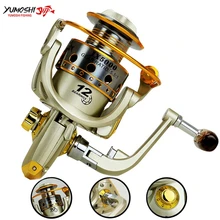 YUMOSHI JX серия Рыболовная катушка спиннинговое колесо 12BB 5,5: 1 соотношение влево/вправо металлическая предварительно загруженная спиннинговая катушка рыболовные принадлежности