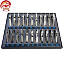 Лучшие 22 шт./компл. 22 размера татуировки Советы 304 из нержавеющей стали колпачки для татуажа советы для татуировки набор иголок комплект