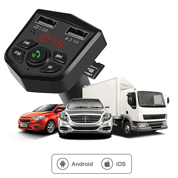 Handsfree беспроводной fm передатчик Bluetooth 5 0 автомобильный комплект 3.1A Быстрая