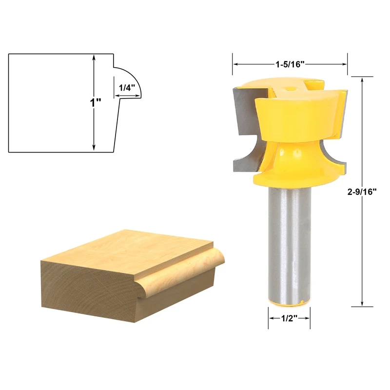 

1pcs Cabinet Door Lip With Tapered Back Rabbet Router Bit - 1/2" Shank