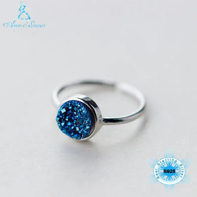 Brand 100% 925 Sterling Silver Fine Jewelry 925 Rings Gifts For Women Blue Sapphire Ring Wholesale Dropshipping Luxury Jewelry