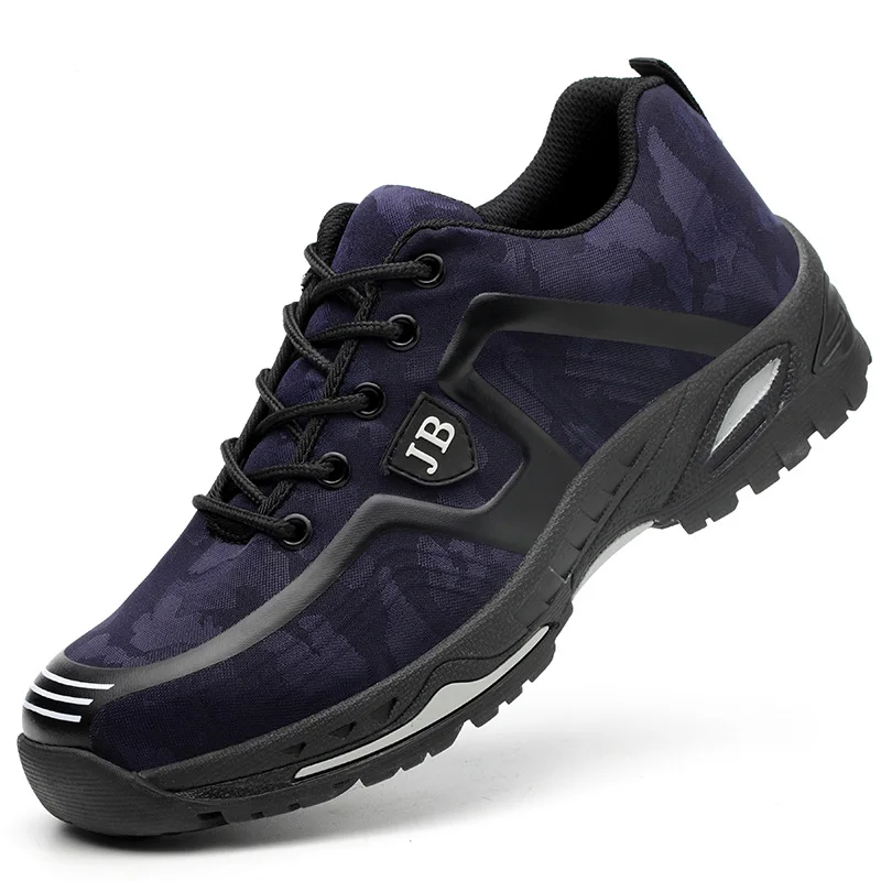 MWSC/Мужская защитная обувь; рабочие защитные ботинки для мужчин; защитные для кроссовок; ботинки со стальным носком; неубиваемая обувь; камуфляжная обувь - Цвет: 539DarkBlue