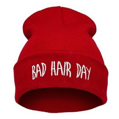 Шапочка Bad Hair Day Beanie шапка женский из смеси хлопка с буквенным принтом вязаная зимняя шапка хип-хоп шапки кепки s дешево - Цвет: 6