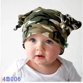 Однотонные детские шапки в горошек, Полосатые Шляпы, головные уборы - Цвет: 6