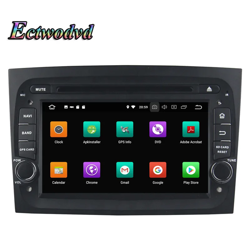 Top Ectwodvd Octa Core 4G RAM 64G ROM Android 9.0 Car Multimedia DVD Player GPS HeadUnit for Fiat Doblo 2016 2017 2018- 2