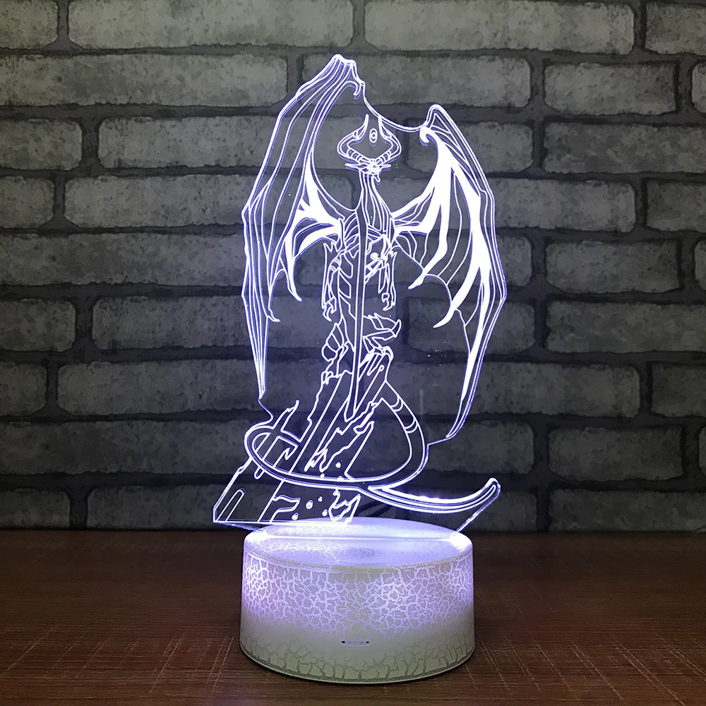 Bone Dragon 3D 7 цветов лампа визуальный светодиодный ночник для детей сенсорный Usb стол Lampara Lampe