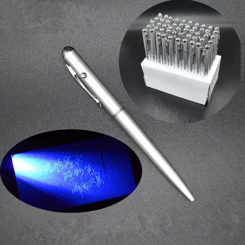 

1Pcs Creative Magic LED UV Light Ballpoint Pen with Invisible Ink Secret Pen Novelty Item For Gifts School Office Supplies