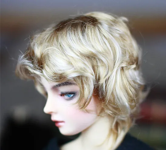 Куклы BJD золотые имитирующие мохеровые маленькие кудрявые короткие парики для 1/3