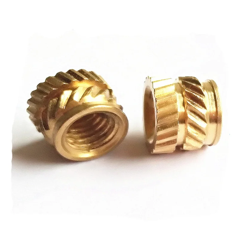 

15Pcs M4 M5 M6 M8 Knurled Eight-character twill hot melt copper hardware nut embedded injection molded nuts Length 4mm-8mm
