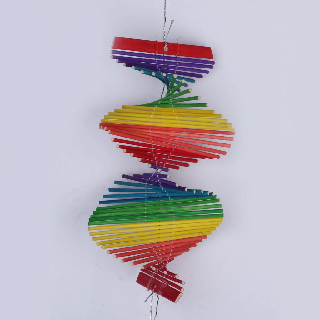Rainbow Color Spiral Wind Garden Park Tent Charm Hanging Spinner 5 Size 