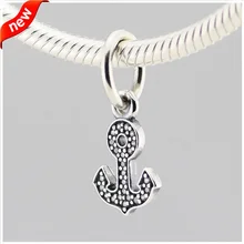 Подходит для Pandora Bacelets подвески в форме якоря с прозрачным кубическим цирконием 925 ювелирные изделия из бисера