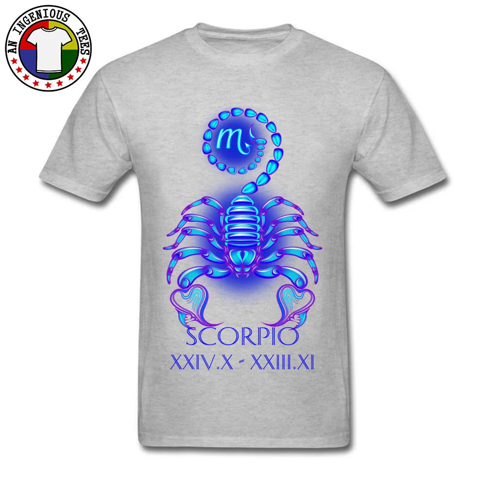 SCORPIO  The Scorpion Crewneck T Shirts Summer/Fall Tops Tees Short Sleeve Newest Cotton Fabric Printed Tshirts Casual Men SCORPIO   The Scorpion grey