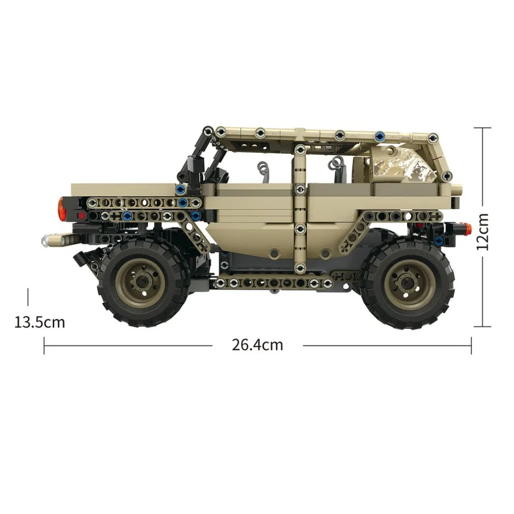 2.4G 538pcs DIY Electric RC Car Model For Children 4H USB Charging Building Block Simulated Military Vehicle Toys  