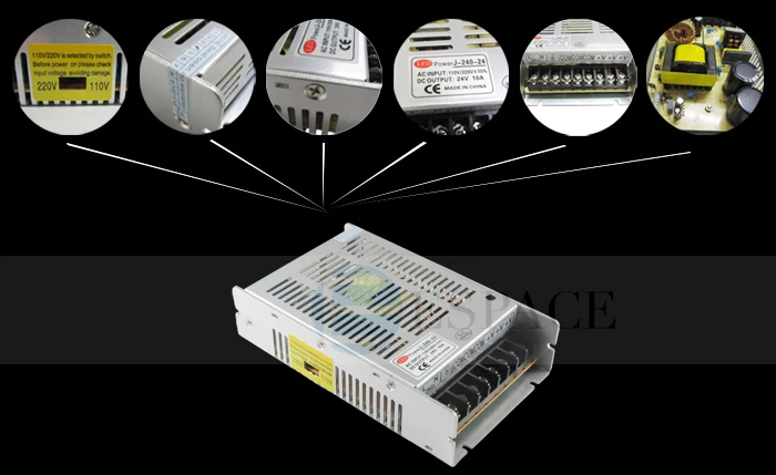Лучшее качество 24 в 10 А 240 Вт драйвер импульсного источника питания для светодиодной ленты переменного тока 100-240 В вход в постоянный ток 24 В