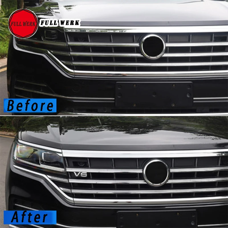  1pc ABS 3D Car Front Grille Rear Body Sticker Decal V6 Emblem Decoration Cover Decor for VW Touareg