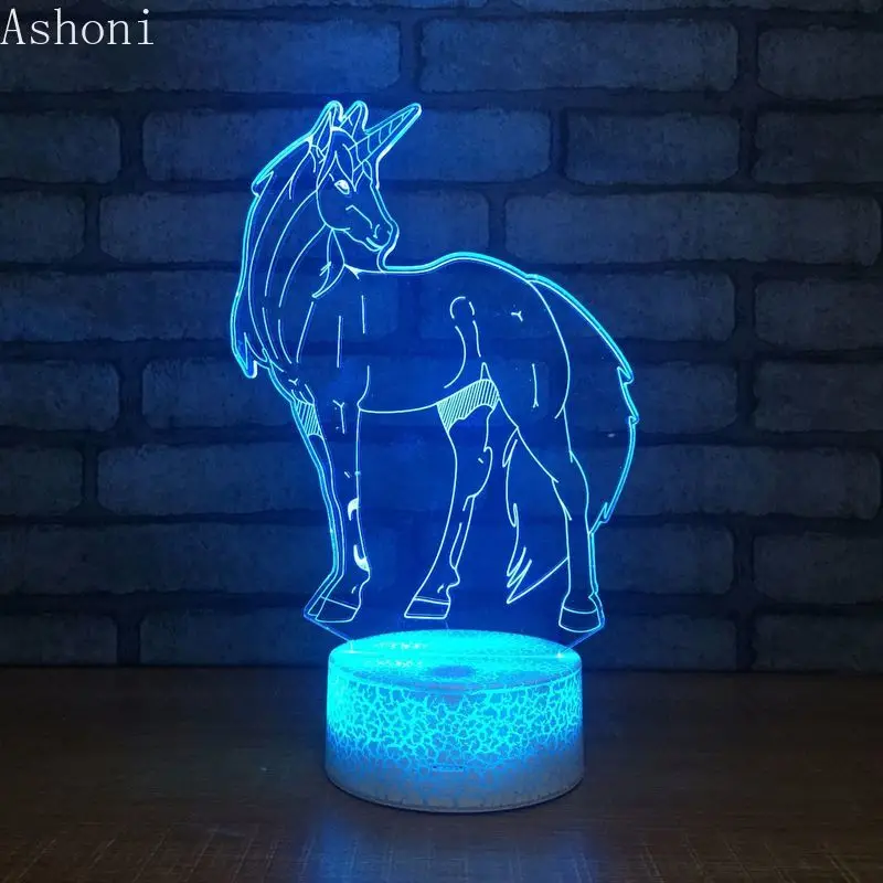 

Unicorn 3D LED Night Light 7 Colors Change Desk Table Lamp Bedroom Sleep Lighting Fixture Home Decor Christmas Gifts