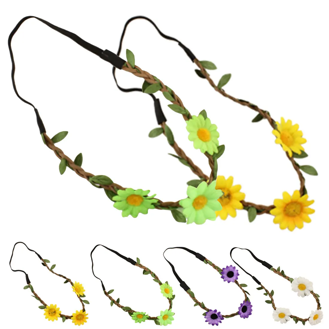 

Festivals Hair Band Fashion Girls Hairbands Handmade Floral Fall Sunflower Crown Head Band Hair Wreath Bridal Headpiece
