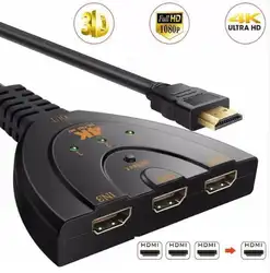 Новый 4 К * 2 К 3D Mini 3 Порты и разъёмы HDMI коммутатора 1.4b 4 К Switcher HDMI Splitter 3 в 1 из Порты и разъёмы концентратора для DVD HDTV Xbox PS3 PS4 1080 P