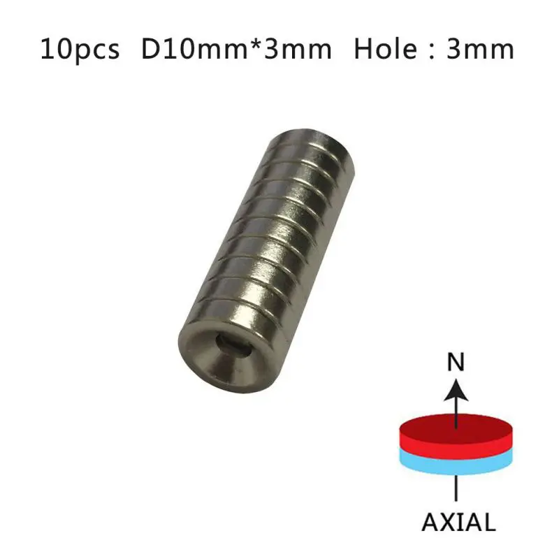 10pcs 10 x 3mm Hole 3mm Strong Ring Magnet D Countersunk Rare Earth Neodymium Magnets Permanent