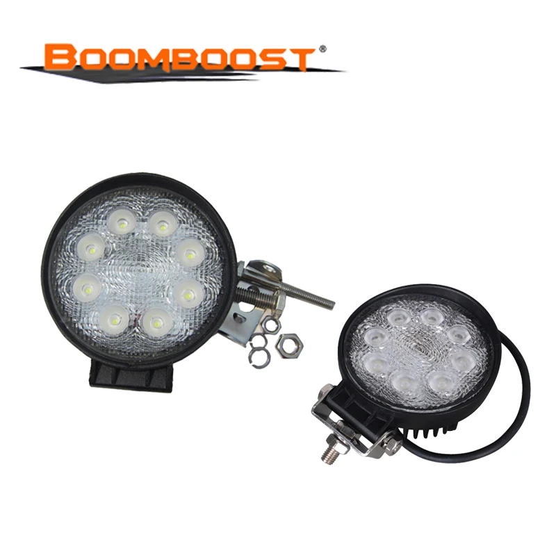 

2PCS 24W 12V 24V LED Work Light Spot/Flood Beam Metal Waterproof Round LED Offroad Light Lamp Motorcycle Car Truck