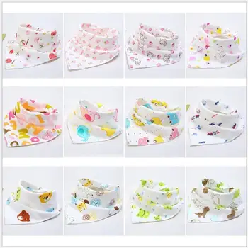 

10pcs Cotton new infant Baby bibs Double Layers Soft Fiber Newborn Toddler Triangle Scarf Infant Burp Cloths Saliva Towel