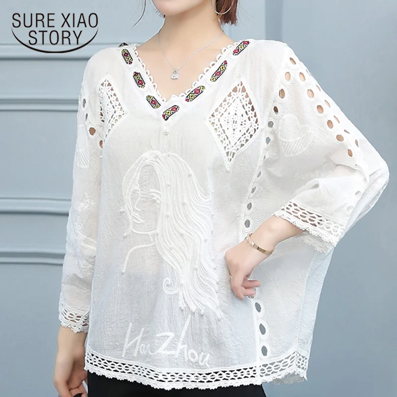 women's summer blouses 2019 white blouse shirts women batwing sleeve plus size tops women blouse womens tops and blouses 4483 50