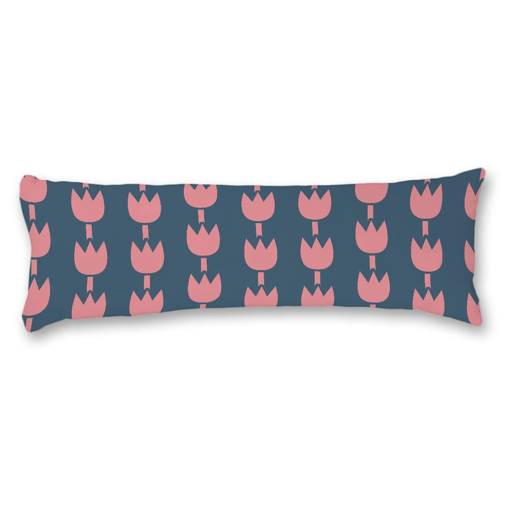 Floral Pattern Dark Blue Rose Pillow Covers Case Cotton Polyester Body