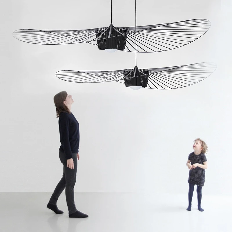 

Modern French Straw Hat Silk Ribbon Pendant Lights luminaire suspendu Hanging Lamp LOFT Industrial lamp E27 light fixtures