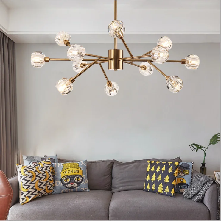 Nordic minimalistischen kristall baum wohnzimmer esszimmer schlafzimmer goldene magie bean kronleuchter postmodernen kronleuchter led-leuchten