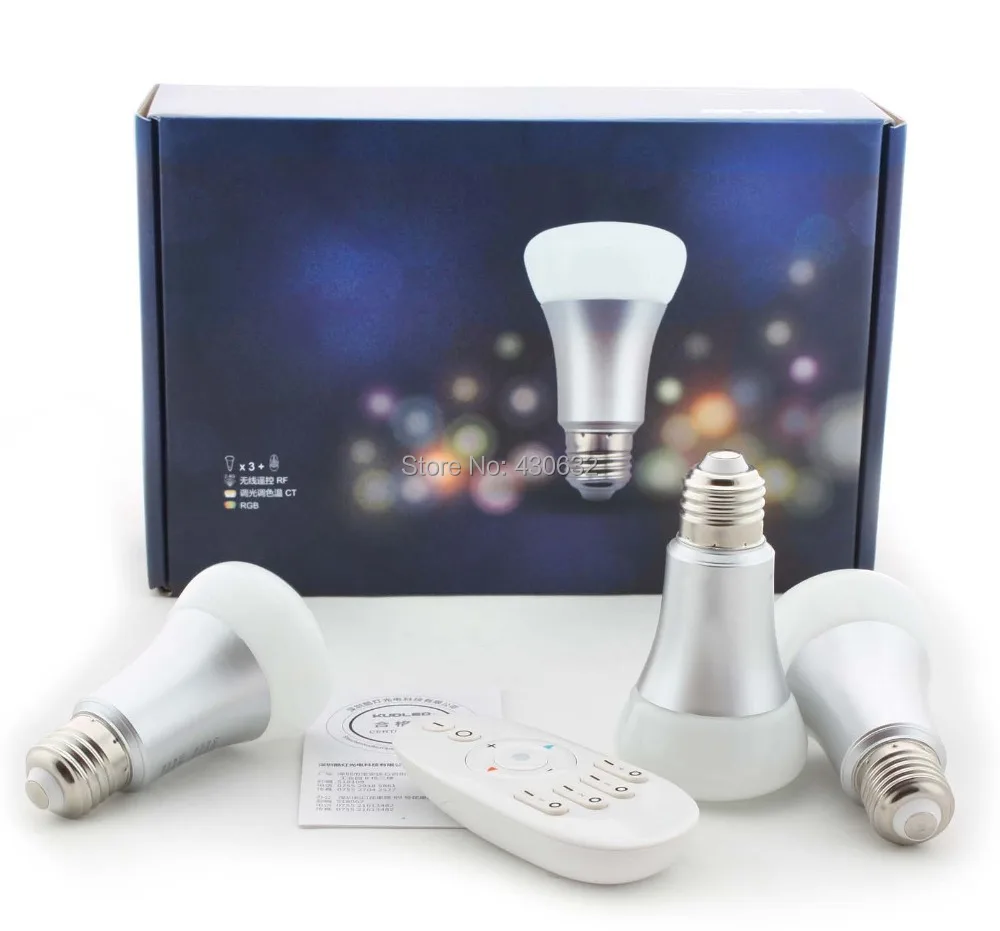 

2015 Novelty Light LED  Light 2.4G RGB Smart Bub Light e27 Lamp Wireless Intelligent Light with RF controller free shipping