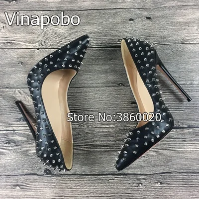 2New-women-s-black-high-heeled-rivet-shoes-exclusive-patent-brand-PU-leather-Ms-10cm-12cm (2)