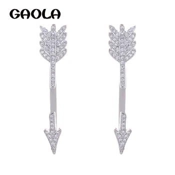 

GAOLA High Quality New Design Shinning Rhinestone Arrow Shape Stud Earrings Special Jewelry for Woman GLE4914Y