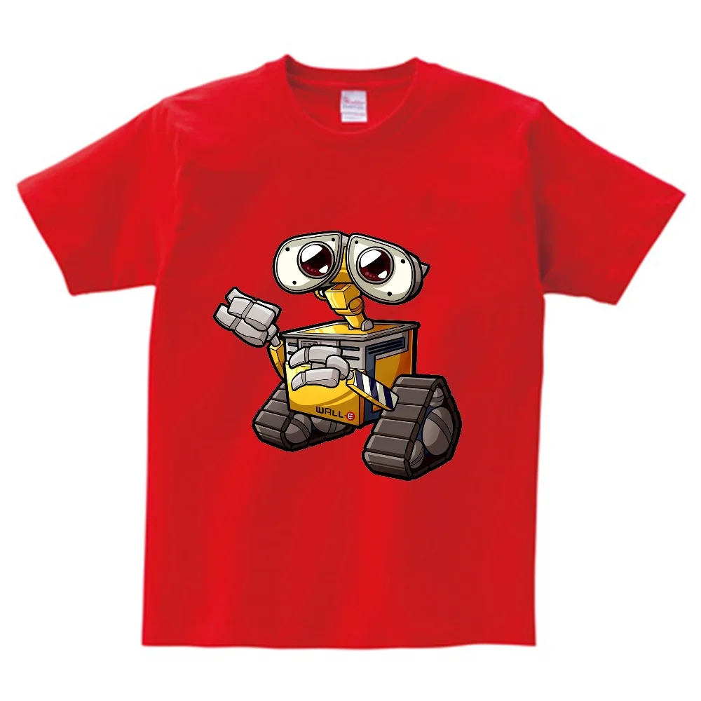 Принт в виде робота, Забавные футболки, детские футболки с коротким рукавом, футболка с роботом, Детская летняя футболка, разноцветная Одежда для мальчиков и девочек