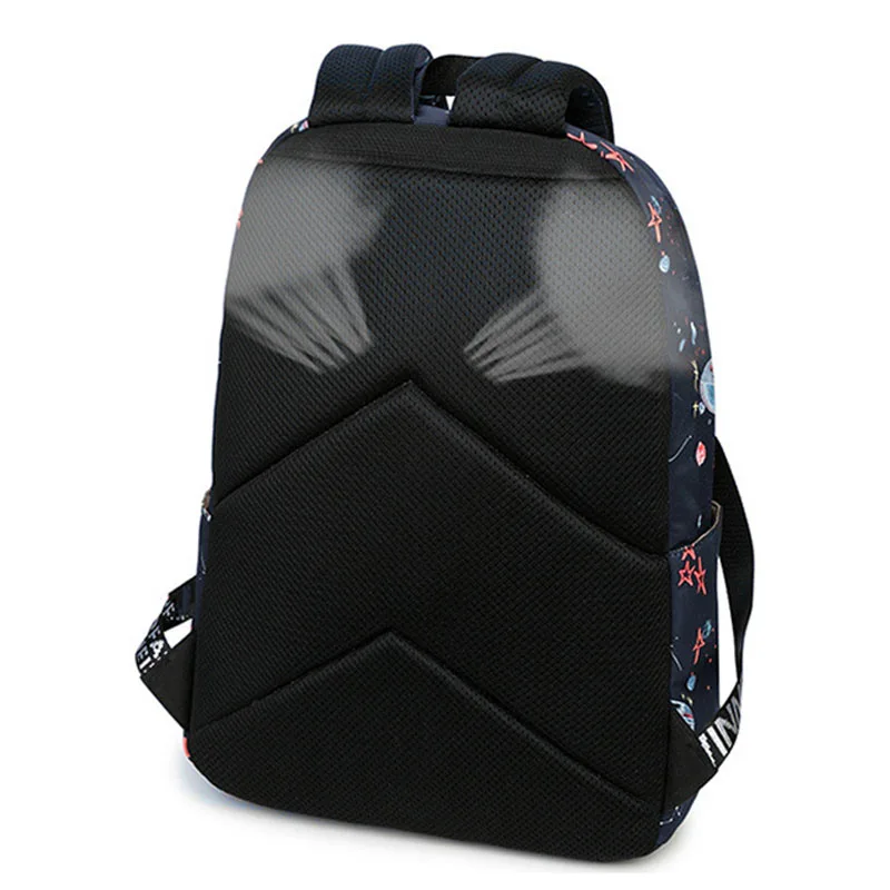 Kopen Fashion Black Starry Graffiti Printen Bagpack Casual Lady Rugzakken voor Tiener Meisjes Lady Schooltas 15 inch Laptop Rugzak
