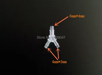 

20pcs/lot Plastic ink tube connector Eco solvent printer tube connector 6X4mm to 4X3mm Mutoh Roland Mimaki Y shaped connectors