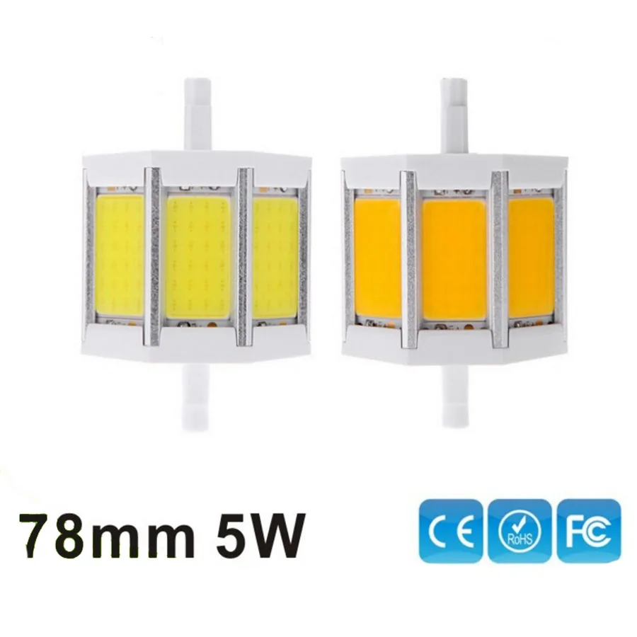 

R7S Led COB bulb R7S led lights, J78mm 5W light lighting lamp replace halogen floodlight AC85-265V