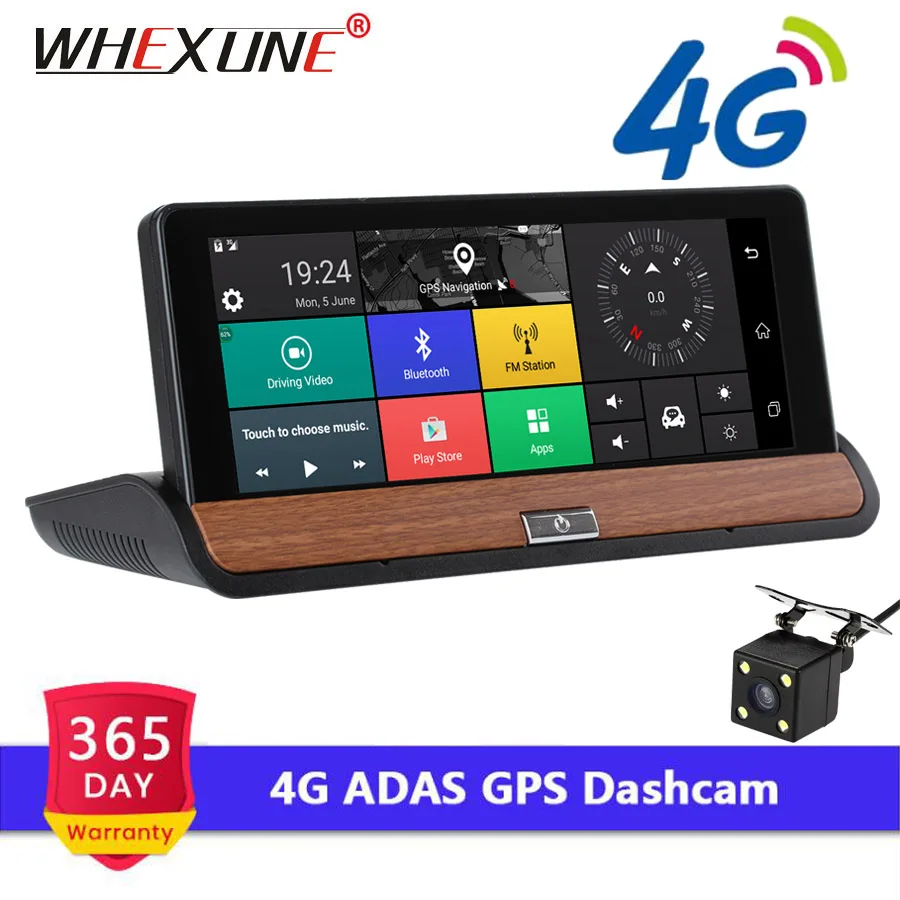 

WHEXUNE 7.0" IPS 4G Android Dash Camera FHD 1080P Car DVR GPS Navigation Bluetooth Dual Lens Car Video Recorder Remote monitor