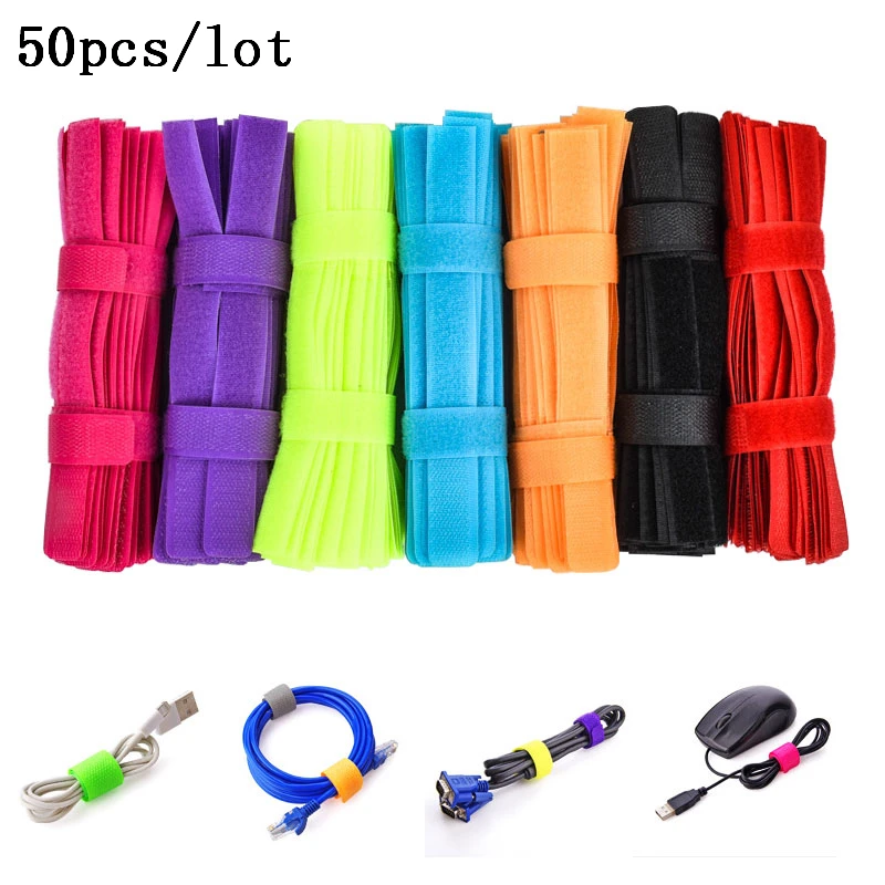 

50 PCS/lot Cable Organizer Wire Winder Clip Earphone Holder Wire Cable Ties Organizer Cables Management Straps Cable Winder