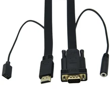 HDMI в VGA конвертер кабель с Аудио HDMI VGA адаптер с питанием 1080P для Xbox 360 PS3 ноутбук ТВ проектор