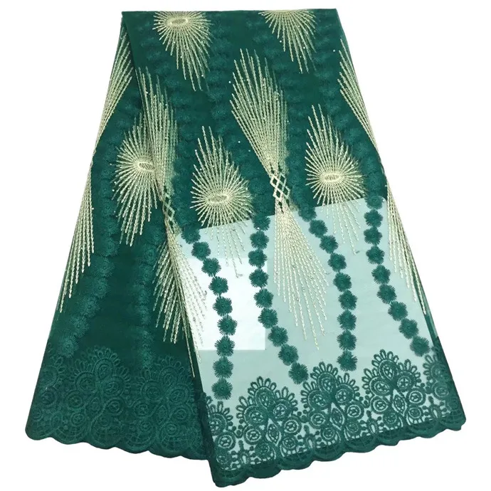 

Bridal Nigerian Lace Fabric High Quality African Lace Fabric Hot Sale Women Wedding Lace Green French Lace Fabric(5-19