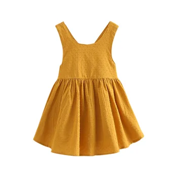 

Baby Girl Dress Summer 2019 Fashion Sleeveless Open Back Bow Princess Dreeses Kids Clothing 2 3 4 5 6 7 Years Girls Clothes