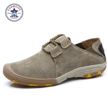 

2018 new arrival Genuine Leather outdoor hiking shoes winter trekking camping hunting for men slip-on sneakers walking shoe