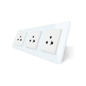 

Livolo US Standard Power Socket, White Crystal Glass Socket , 16A Triple Wall Power Outlet Without Plug,VL-C7C3US-11