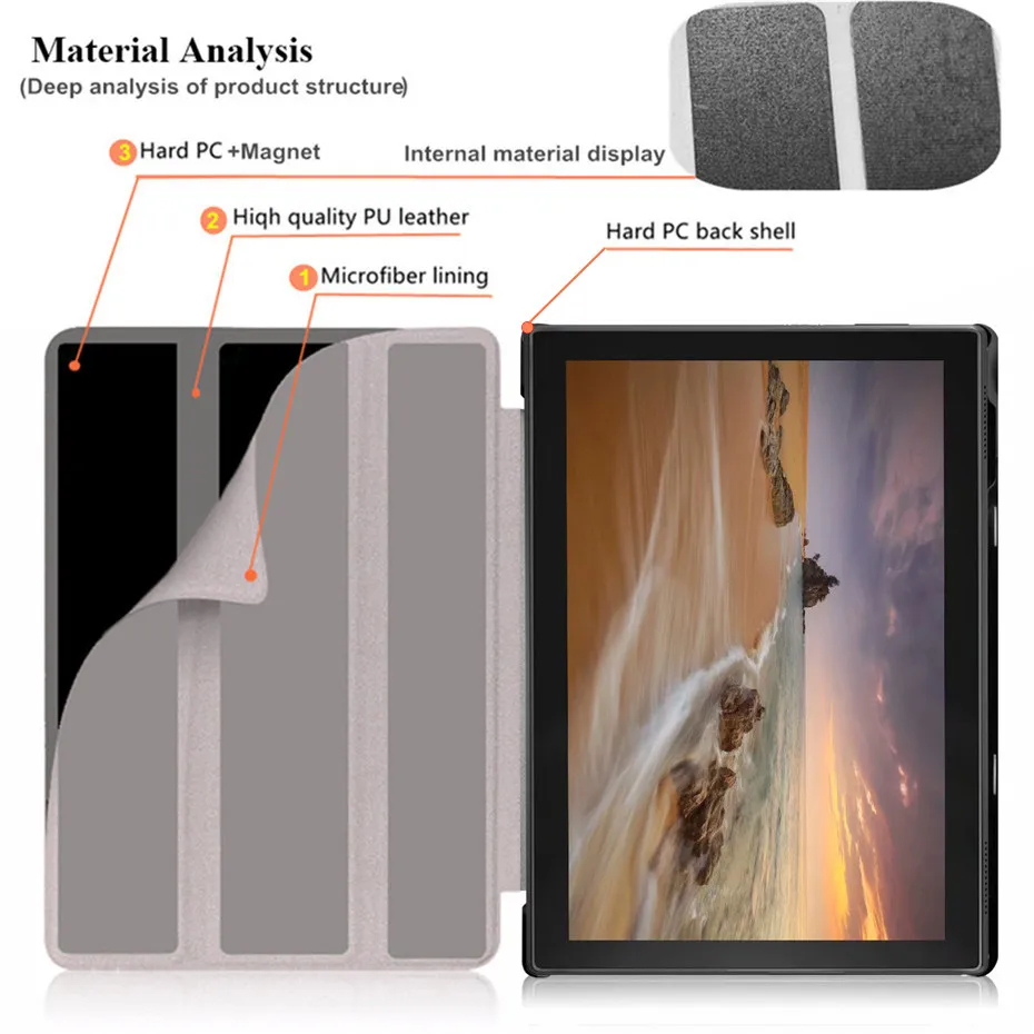 Чехол для Lenovo Tab E10 X104 10 1 чехол планшета TB X104F трехслойные чехлы подставки +