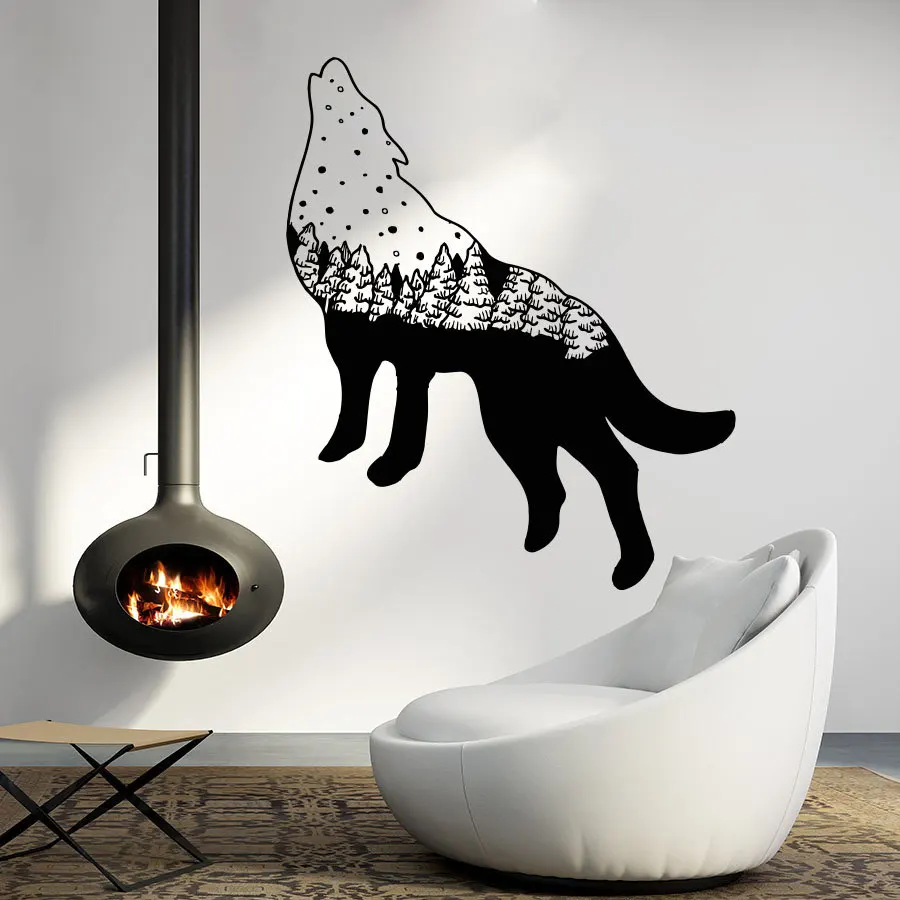 Removable Art Vinyl Home Decal Wolf Animal Wall Sticker Home Decor Wolf