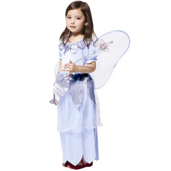 

Kids Girls Princess dress Party Costumes Flower Fairy Tinker Bell for Girl Elf Tinkerbell Princess Dress Up Costume with Wing