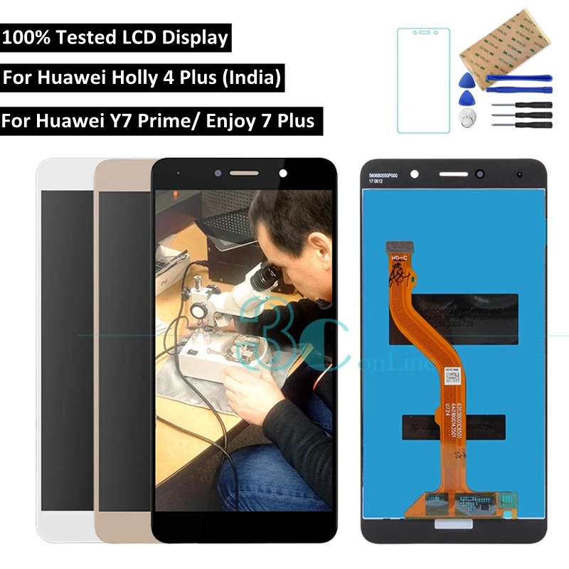 5.5&quot For Huawei Y7 Prime LCD Display Screen Digitizer Enjoy 7 Plus Assembly Touch Panel for Holly 4 Spare Parts | Мобильные
